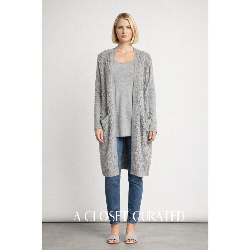 The Great Loop Knit Long Cardigan Sweater Small Grey